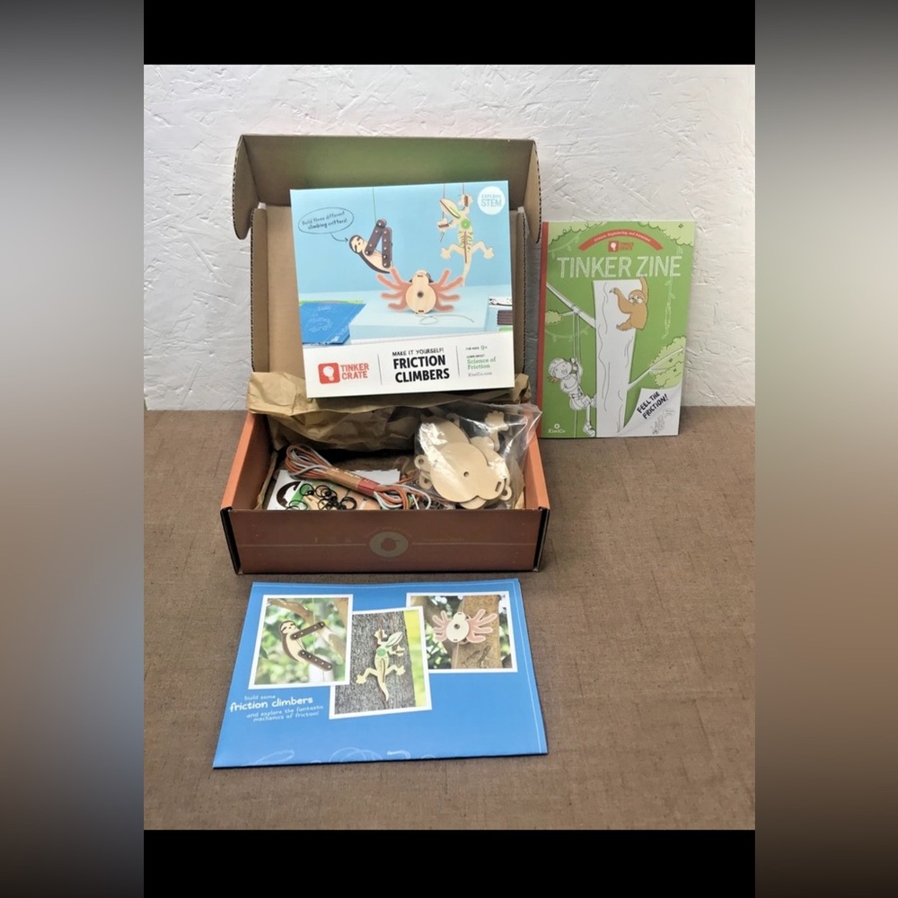 New Open Box KiwiCo Tinker Crate 'Friction Climbers' STEM Science Box Complete